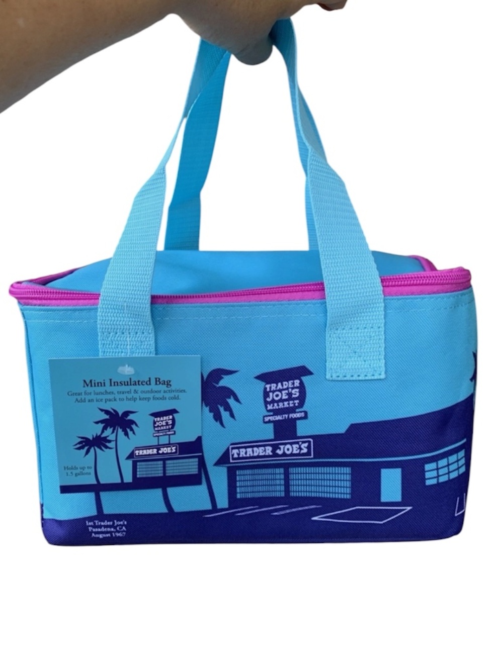 NWT Trader Joe's Insulated Mini Tote Cooler Limited Edition 2026 Icy Blue